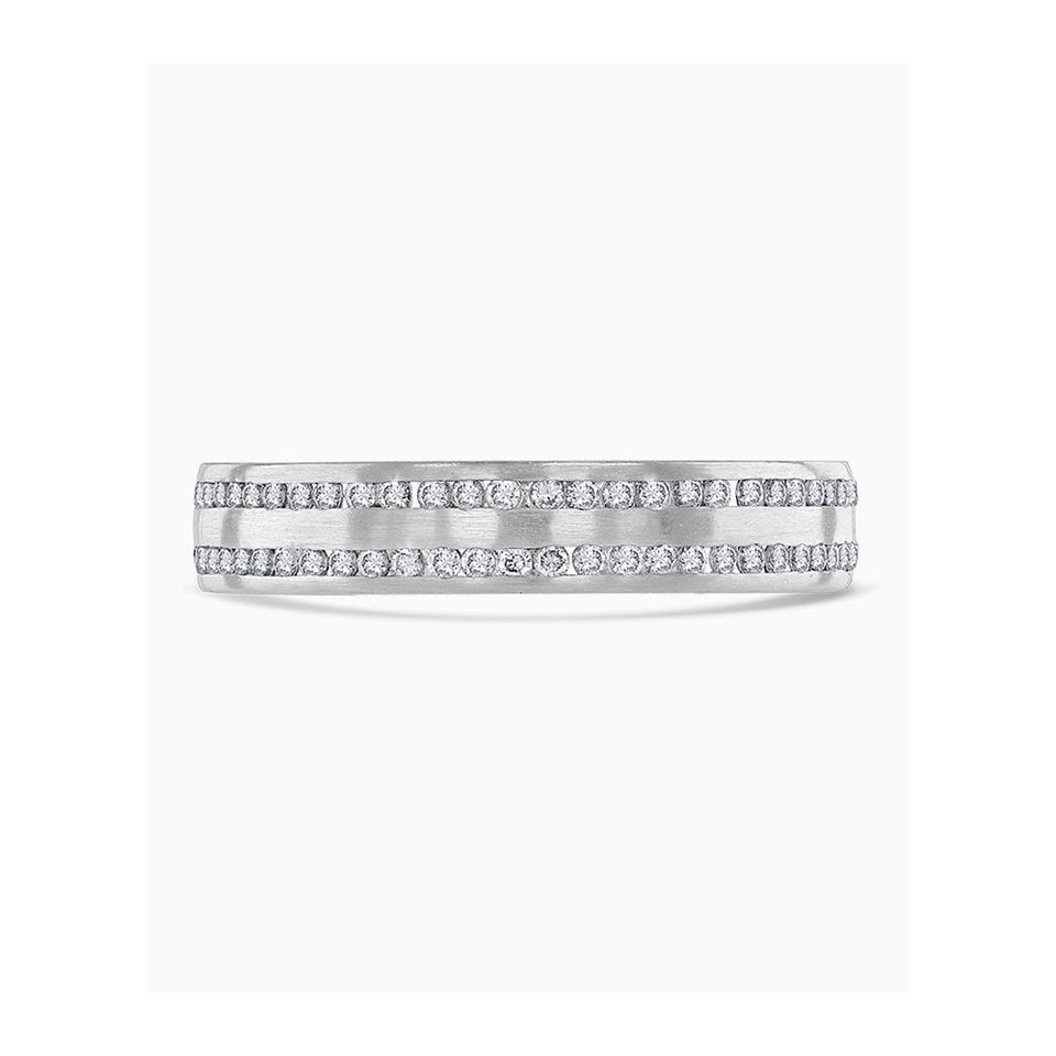 Brown & Newirth 0.56ct Double Diamond Row Wedding Ring