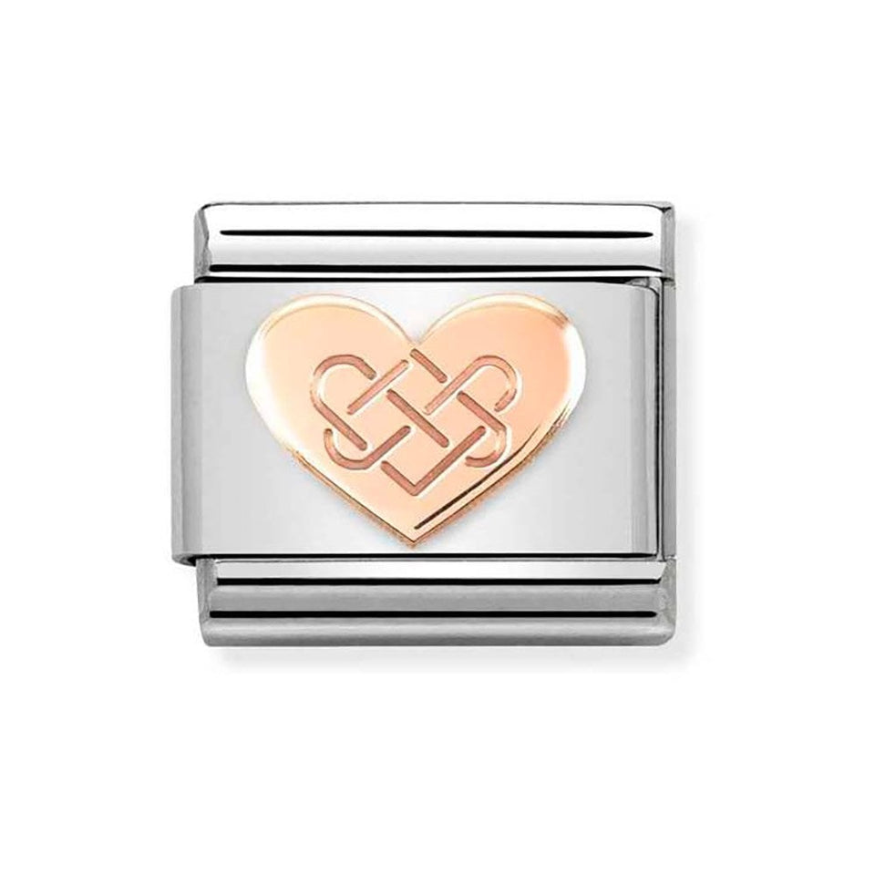 Nomination CLASSIC Rose Celtic Knot Heart Charm