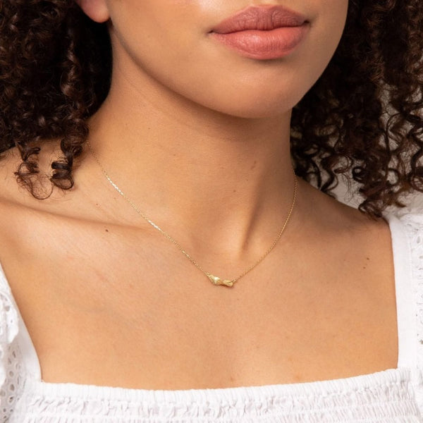 Elements Gold 9ct Yellow Gold Leaf Necklace