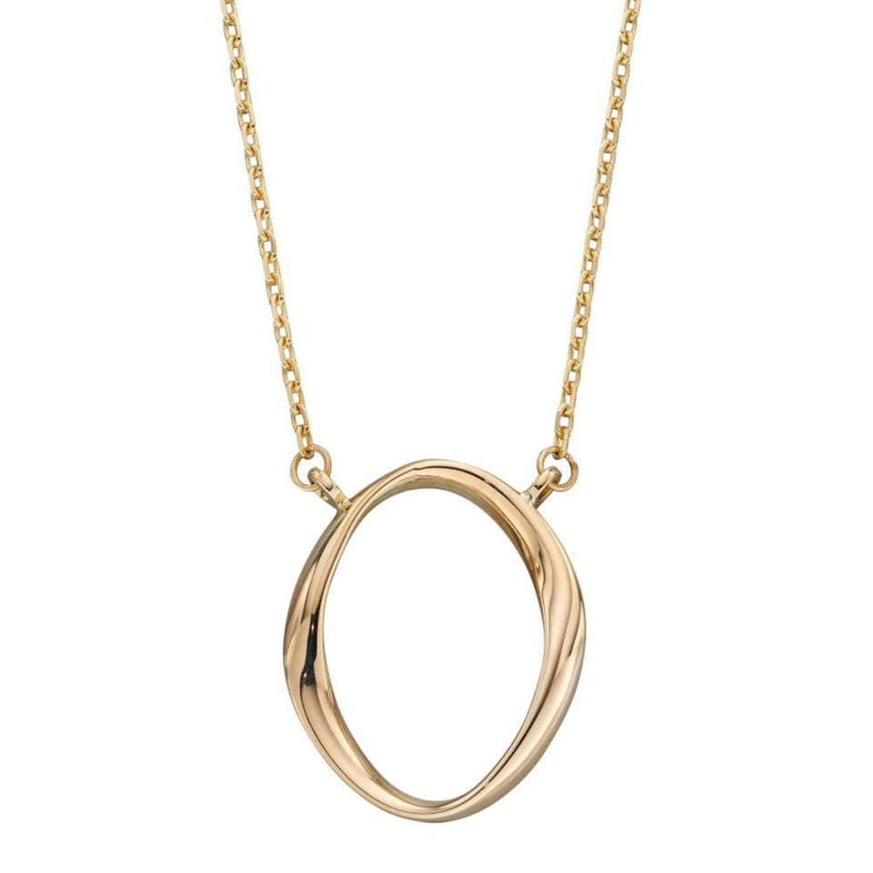 Elements Gold 9ct Yellow Gold Twisted Open Necklace