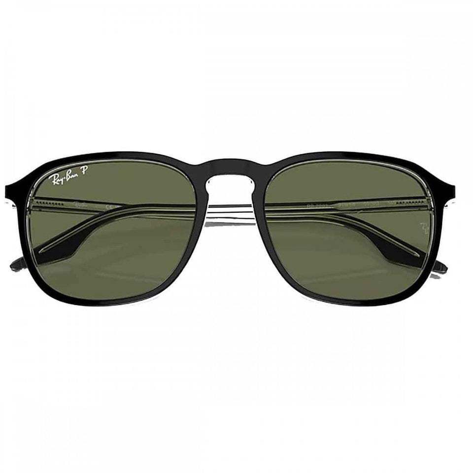 Ray-Ban RB2203 Polished Black On Transparent With Classic Green Lenses