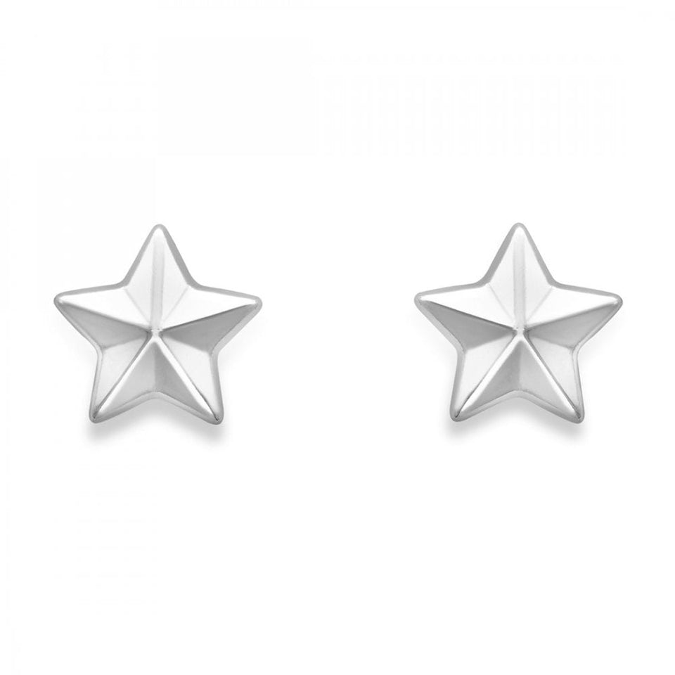 Francis & Gaye 9ct White Gold 3D Star Earring Studs