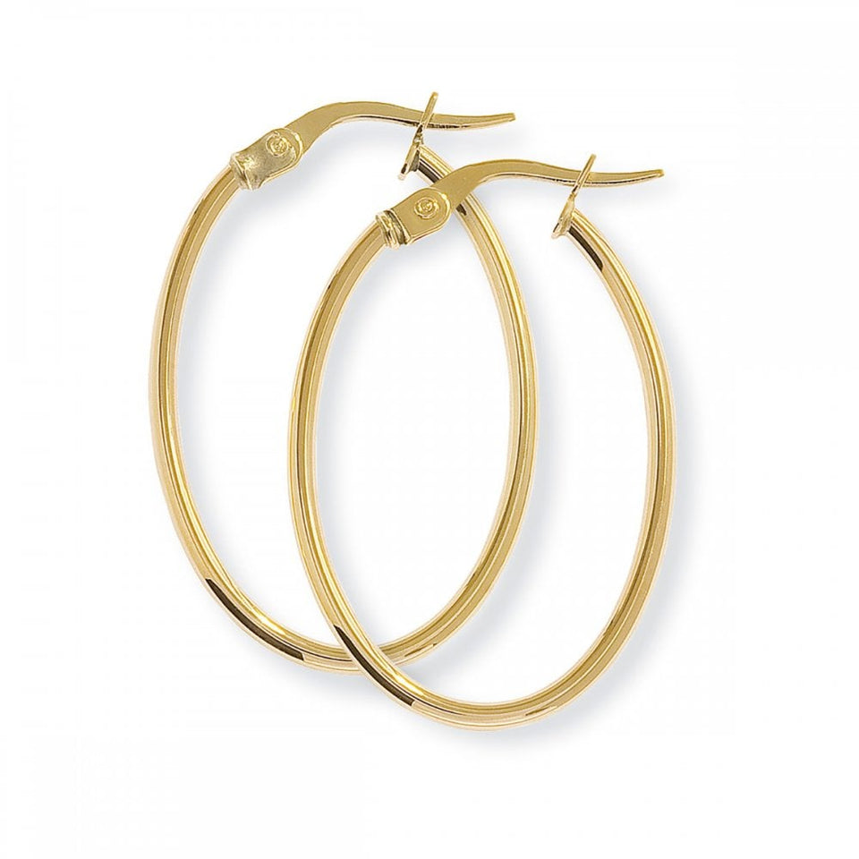 Francis & Gaye 9ct Yellow Gold Oval Hoops