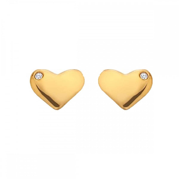 Hot Diamonds Golden Edit Desire Gold Plated Heart Stud Earrings