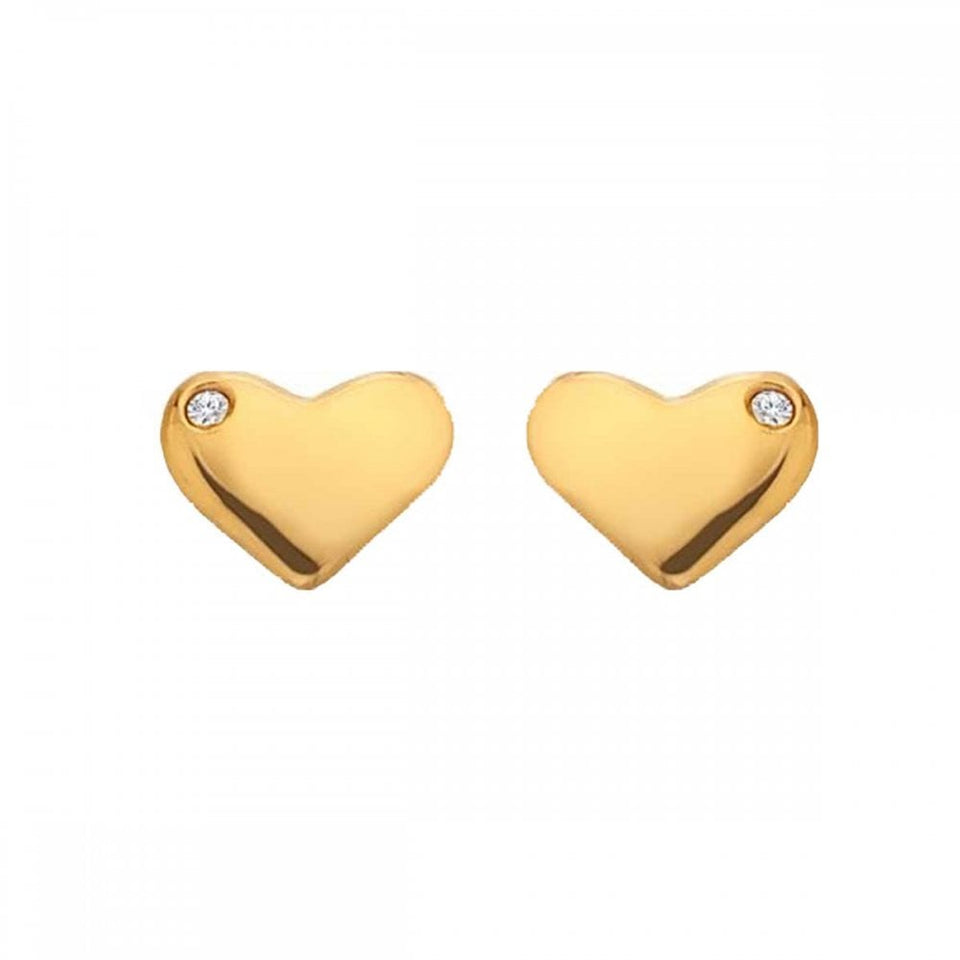 Hot Diamonds Golden Edit Desire Gold Plated Heart Stud Earrings