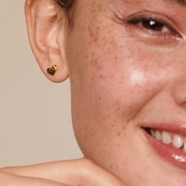 Hot Diamonds Golden Edit Desire Gold Plated Heart Stud Earrings