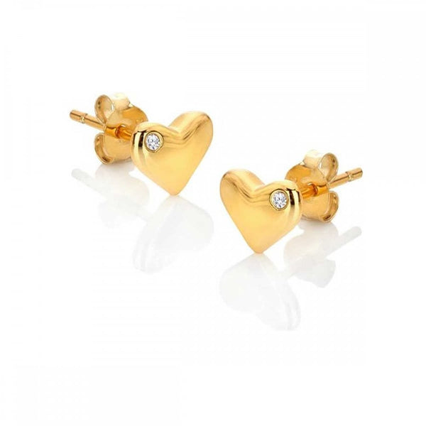Hot Diamonds Golden Edit Desire Gold Plated Heart Stud Earrings