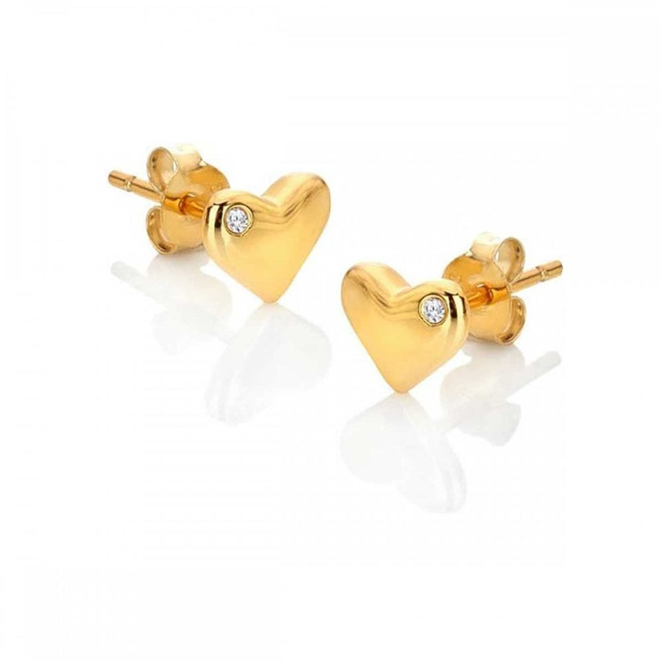 Hot Diamonds Golden Edit Desire Gold Plated Heart Stud Earrings