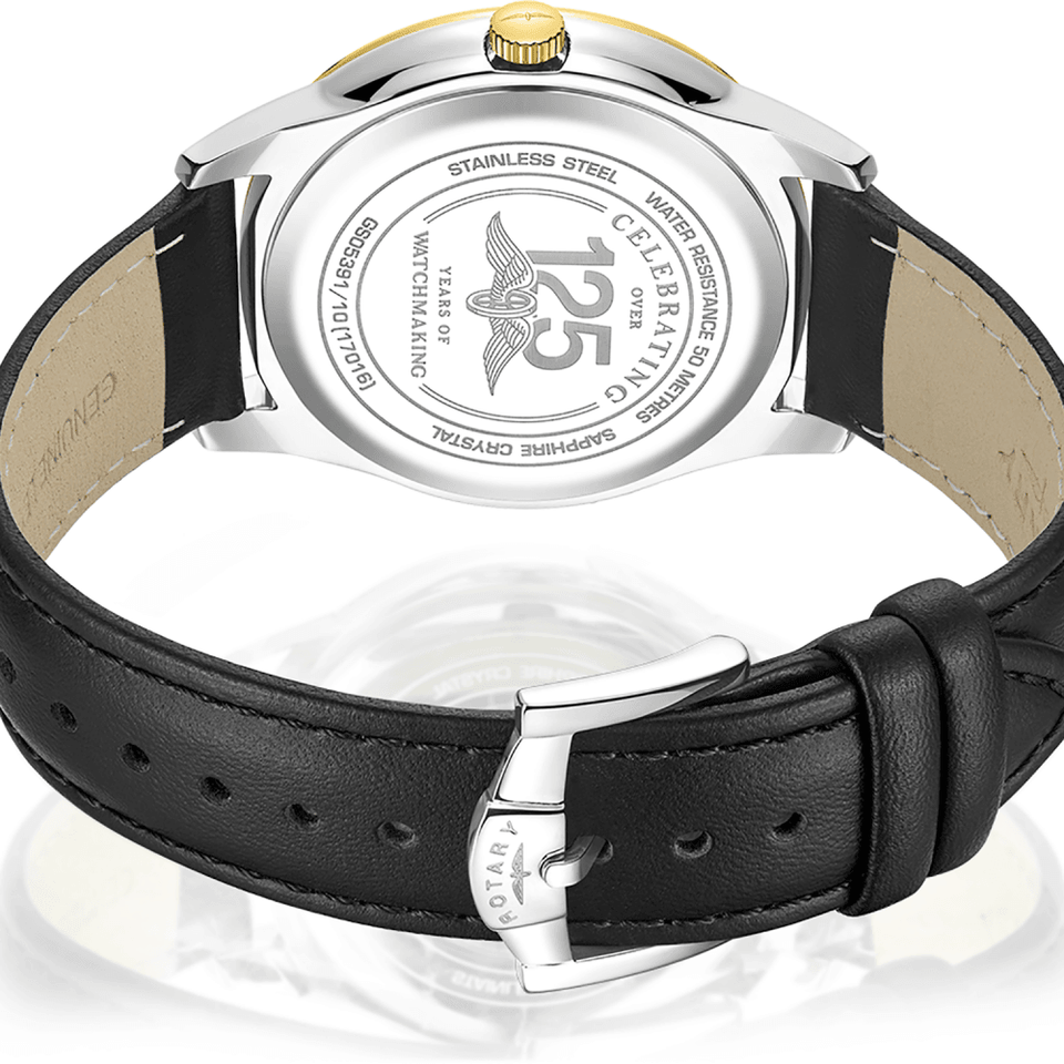 Rotary Men's Dress 40.5mm Black Dial Quartz Watch