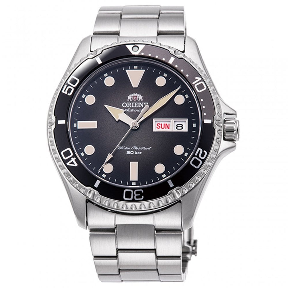 Orient Men's Mako Vintage Mechanical 42mm Grey Fumé Dial Stainless Steel Watch