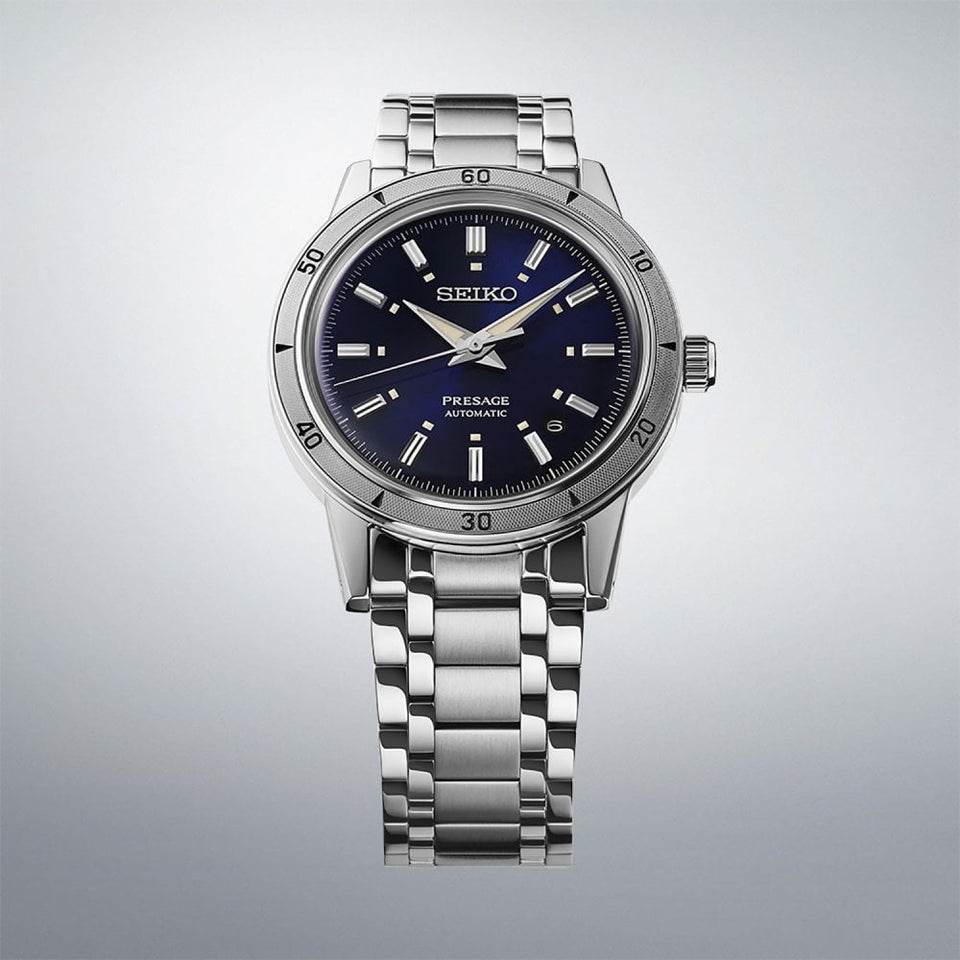 Seiko Presage Style 60's 40mm 'Elegant Yet Rugged' In Navy Watch