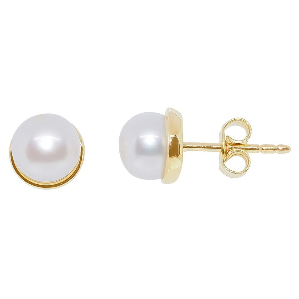 Francis & Gaye 9ct Yellow Gold Freshwater Pearl Earrings