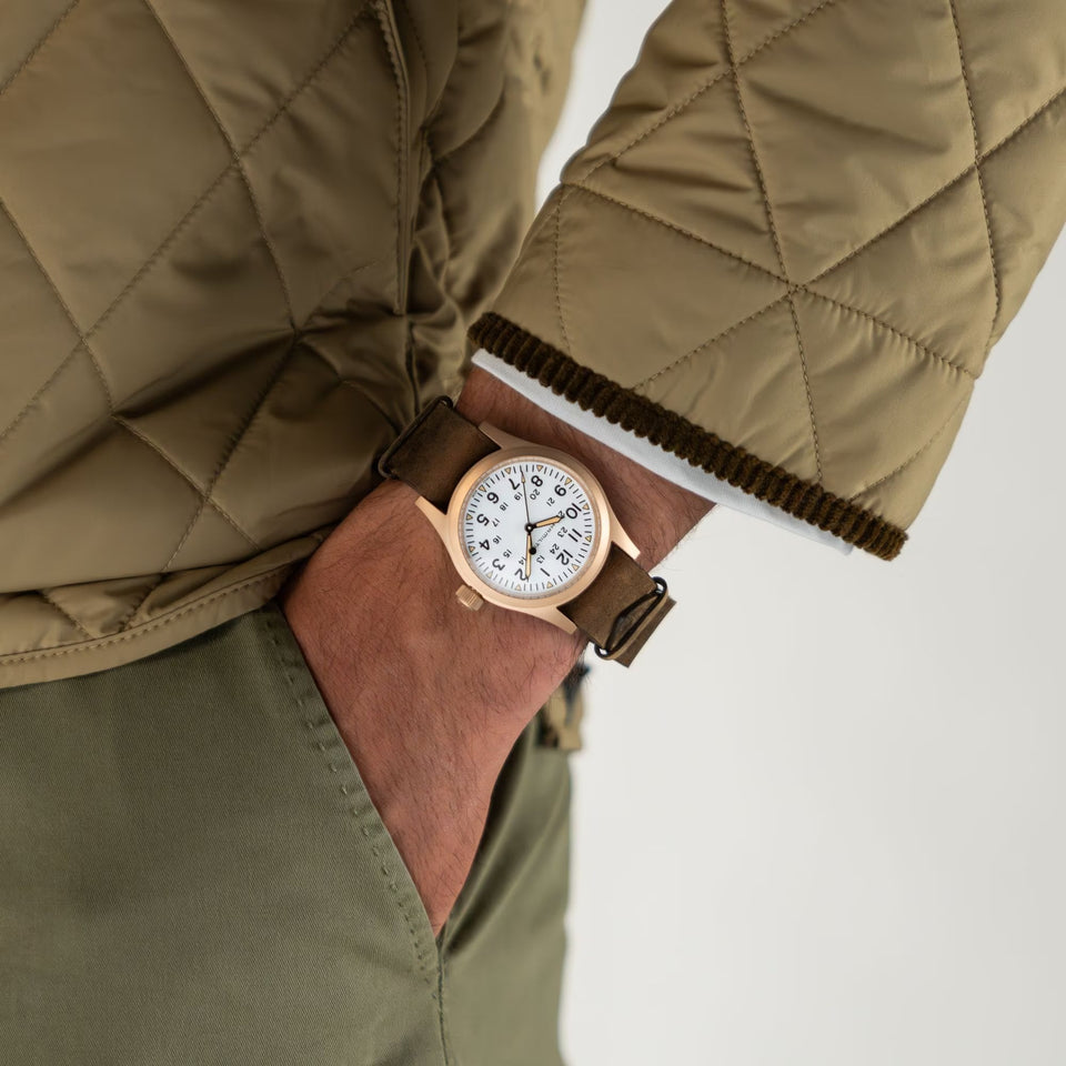 Hamilton Men's Khaki Field White Dial Mechanical Bronze 38mm Watch