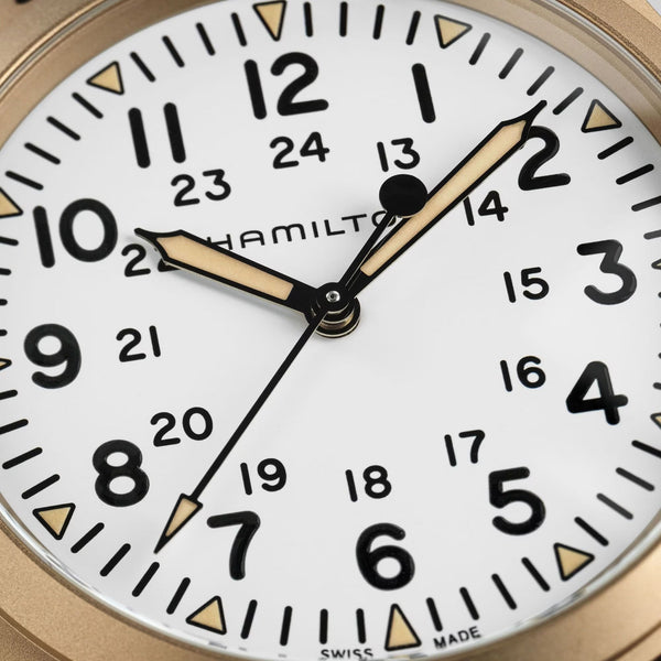 Hamilton Men's Khaki Field White Dial Mechanical Bronze 38mm Watch