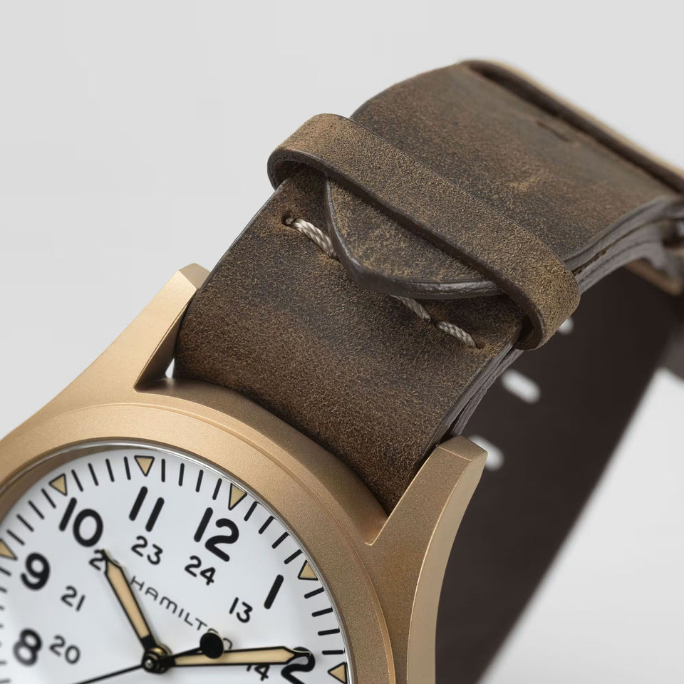 Hamilton Men's Khaki Field White Dial Mechanical Bronze 38mm Watch