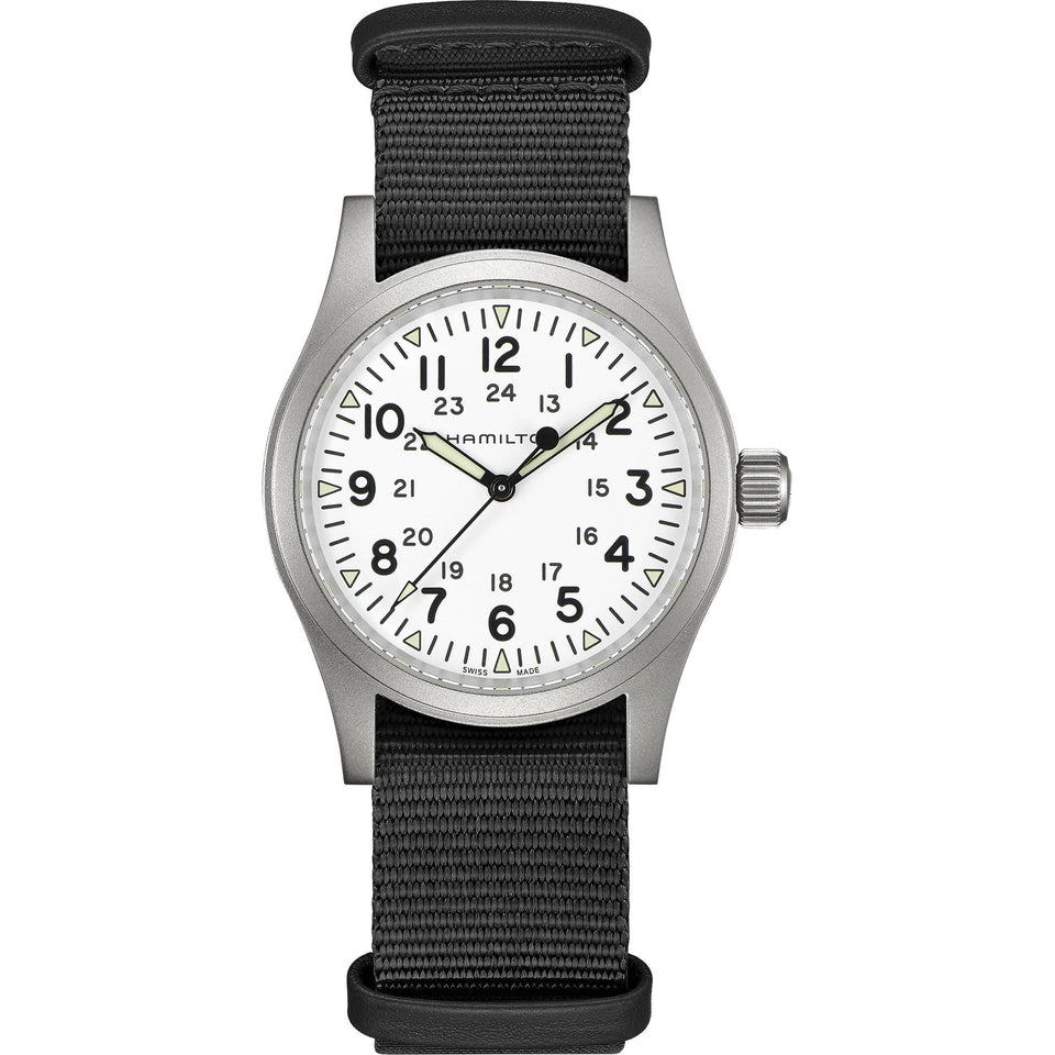 Hamilton Gent's 38mm Khaki Field Mechanical Black NATO Watch