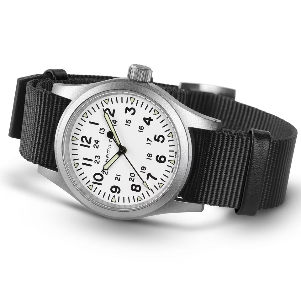 Hamilton Gent's 38mm Khaki Field Mechanical Black NATO Watch