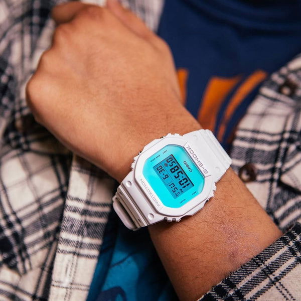 Casio G-Shock Men's White 'Beach Time Lapse' 5600 Series Digital Watch