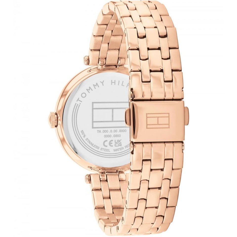 Tommy Hilfiger Ladies Natalie 34mm Stone Set Dial Rose Gold Watch