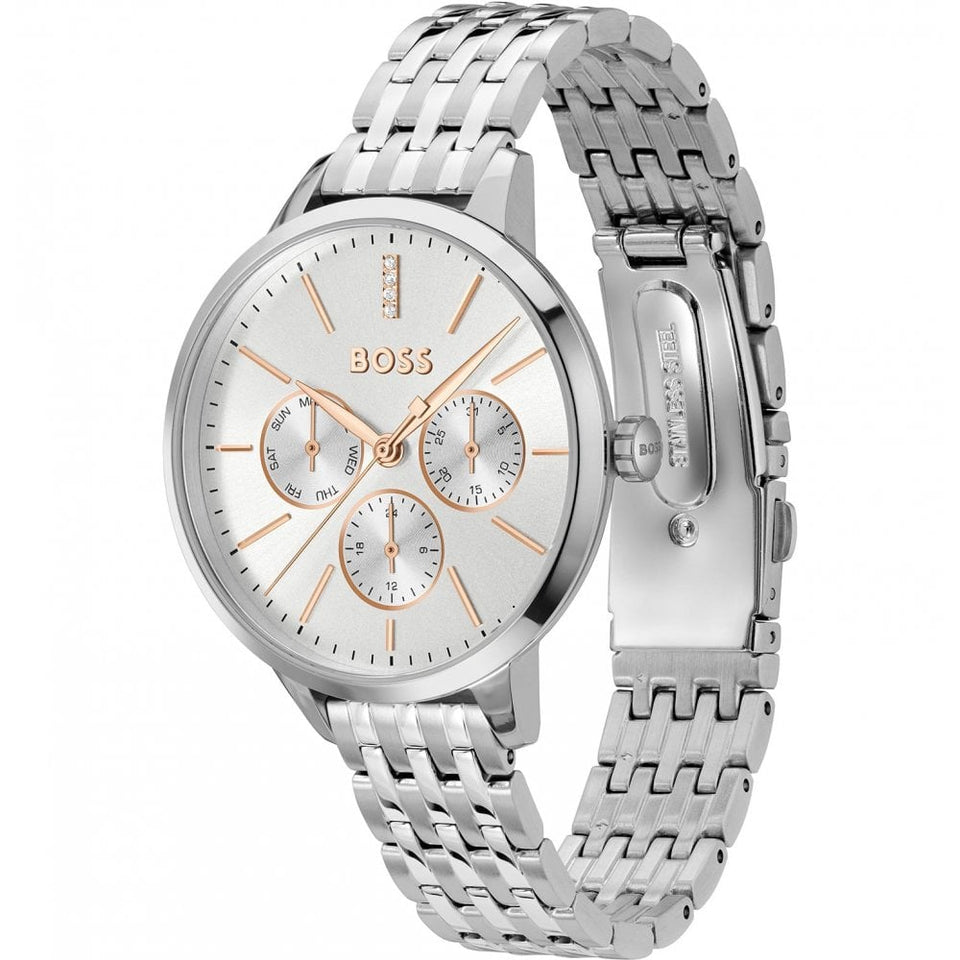 BOSS Ladies SYMPHONY 38mm White Dial Bracelet Watch