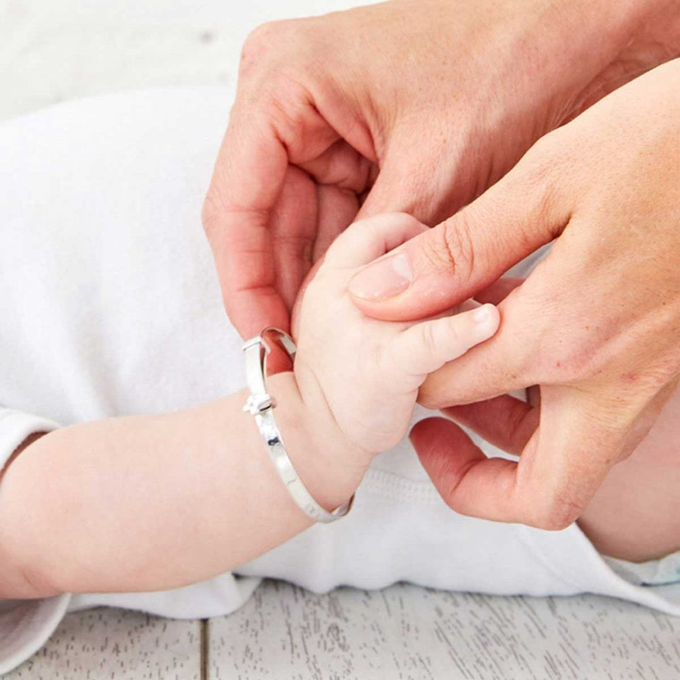 Little Star Children's Honor Diamond Cross Expander Baby Bangle