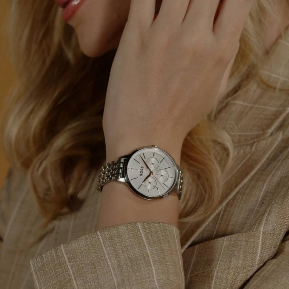 BOSS Ladies SYMPHONY 38mm White Dial Bracelet Watch