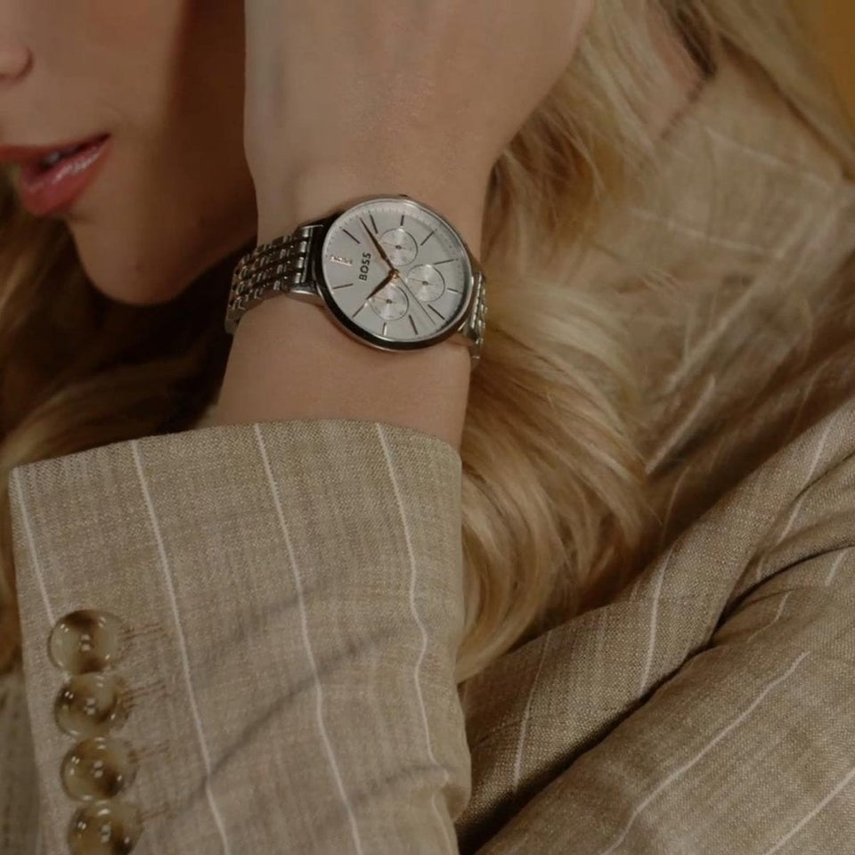 BOSS Ladies SYMPHONY 38mm White Dial Bracelet Watch