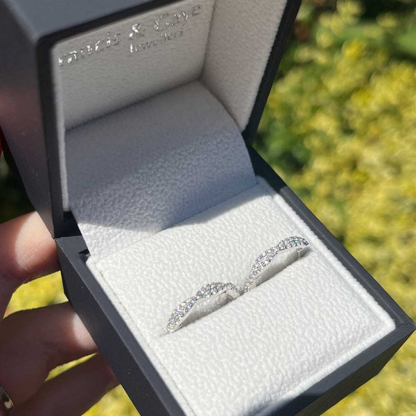 Francis & Gaye Silver Stone Set Twisted Hinged Hoops