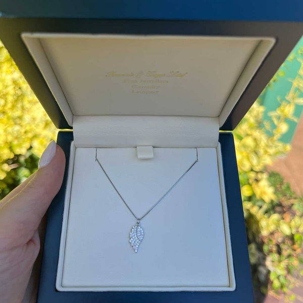 Francis & Gaye Sterling Silver Stone Set Angel Wing Necklace
