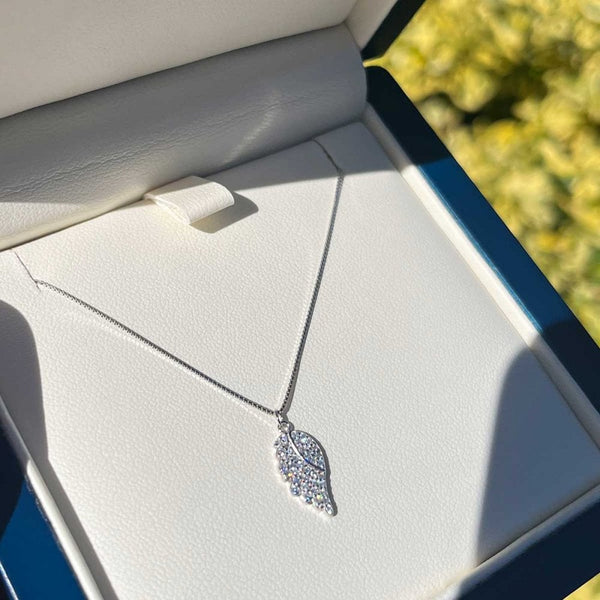 Francis & Gaye Sterling Silver Stone Set Angel Wing Necklace