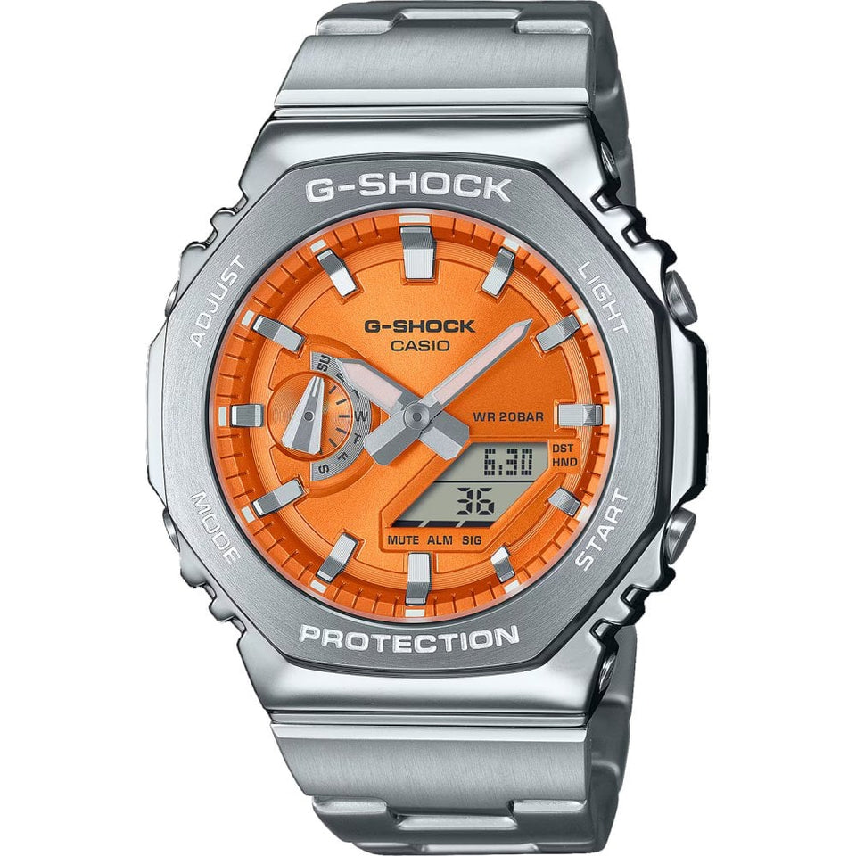Casio G-Shock Men's G-STEEL GM-2100 Series Orange Digi-Analog Watch