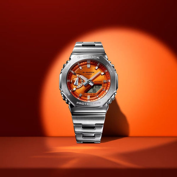 Casio G-Shock Men's G-STEEL GM-2100 Series Orange Digi-Analog Watch