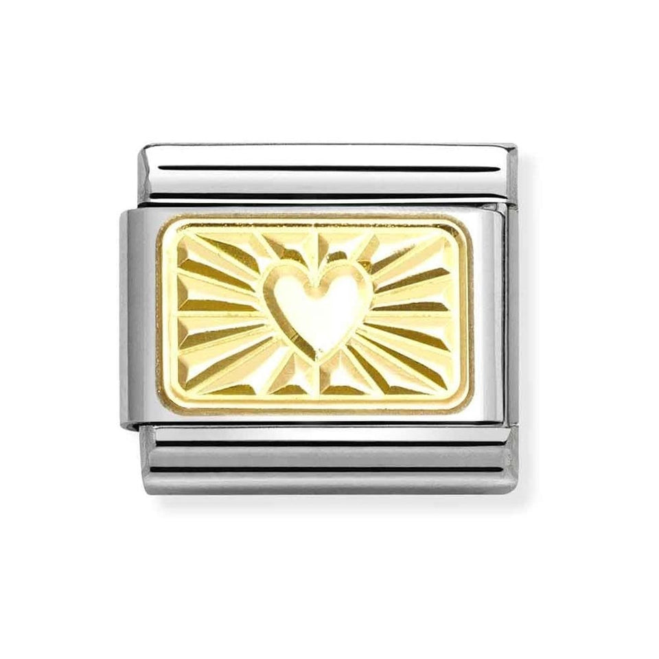 Nomination CLASSIC Gold Heart Etched Plate Charm