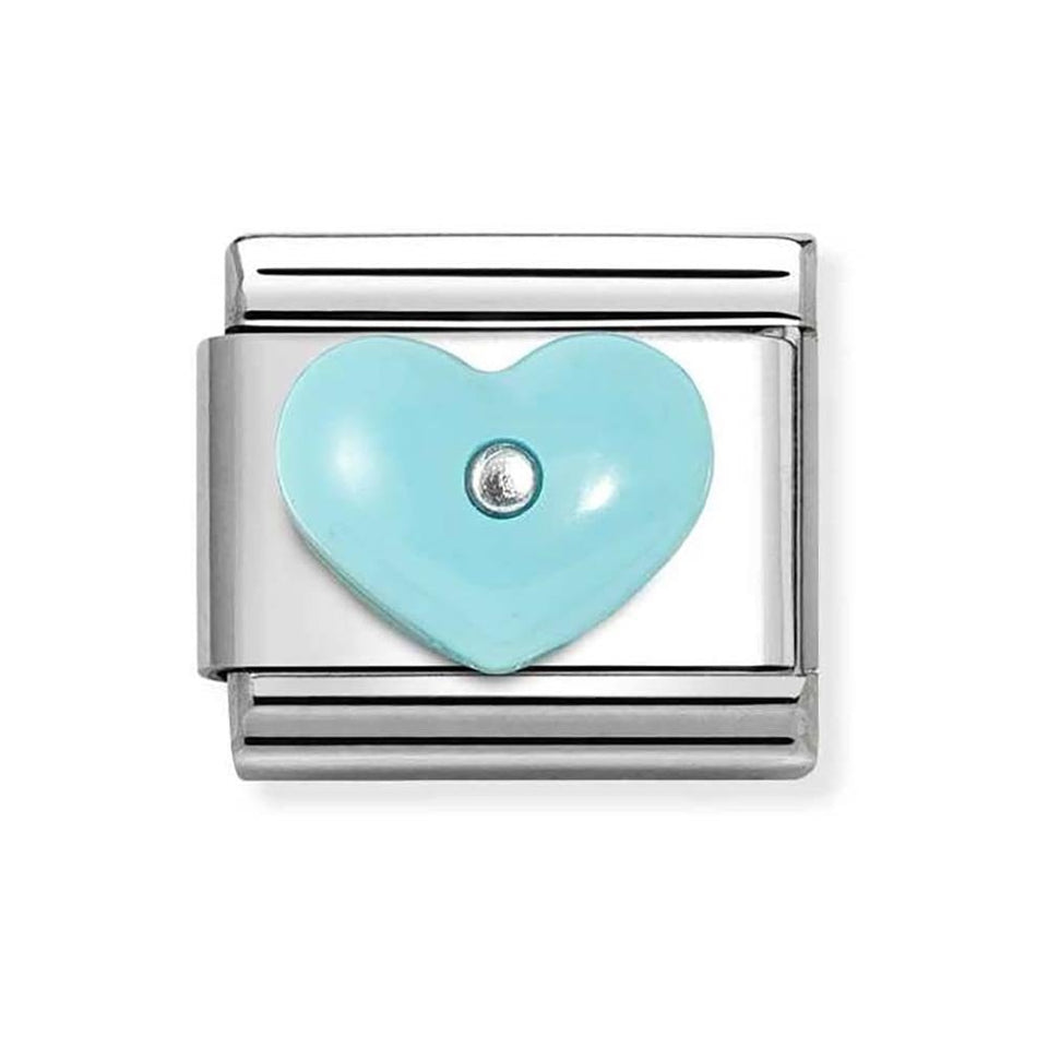Nomination CLASSIC Silvershine Turquoise Heart Charm