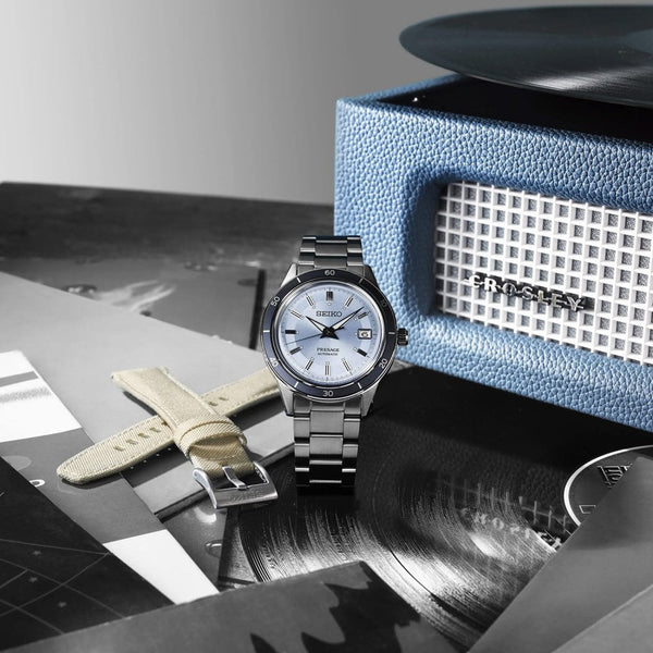 Seiko Presage Men's Style 60s European Exclusive ‘Retro Blue’ Automatic Watch