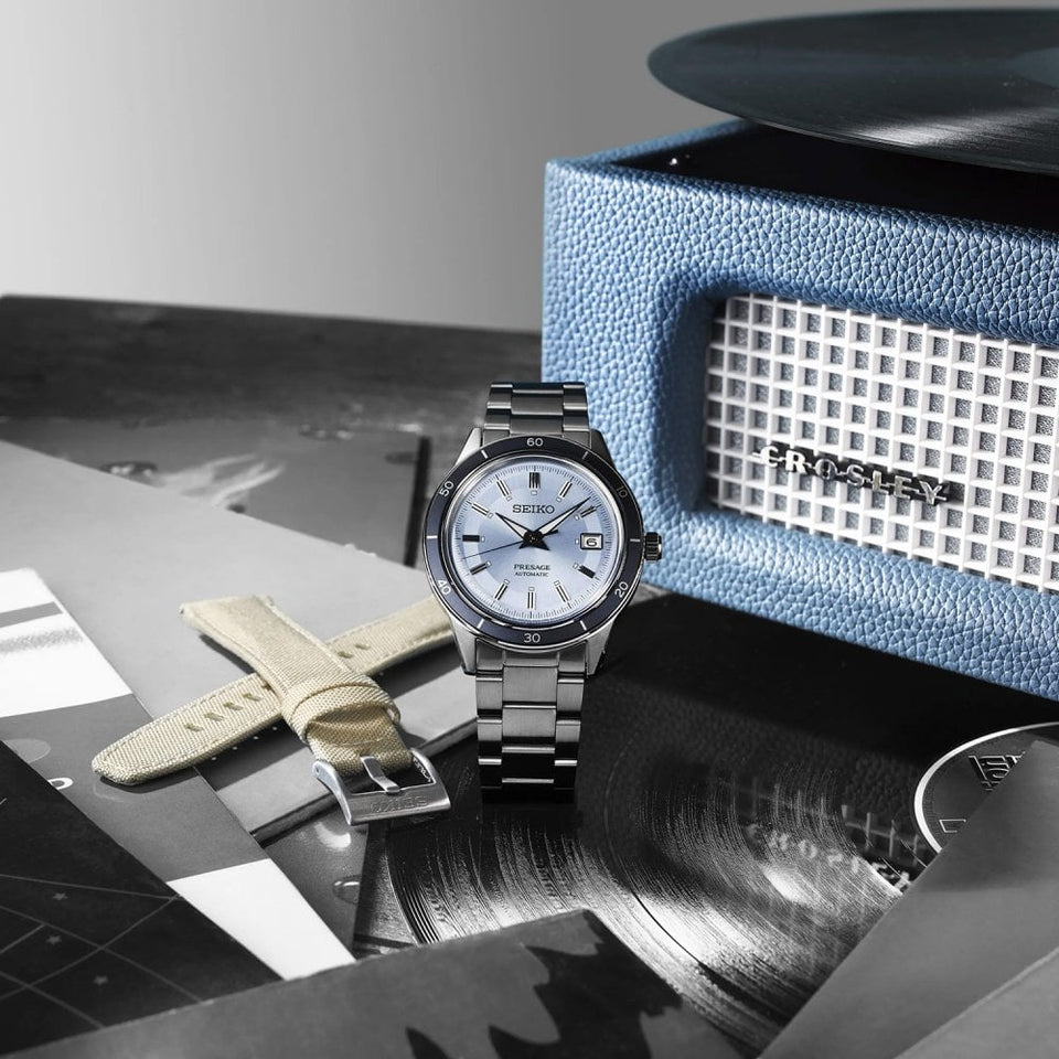 Seiko Presage Men's Style 60s European Exclusive ‘Retro Blue’ Automatic Watch
