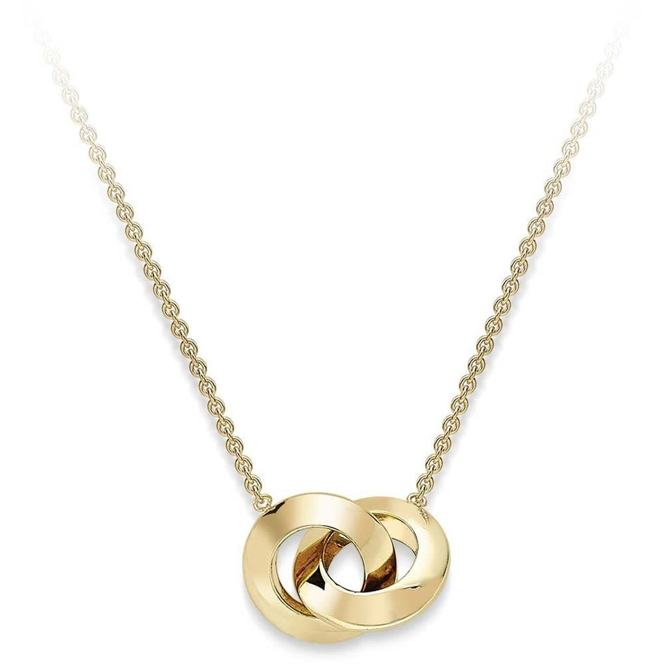 Francis & Gaye 9ct Yellow Gold Interlocked Rings Necklace
