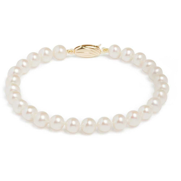 Francis & Gaye 9ct Yellow Gold Clasp 5.5mm Pearl Bracelet
