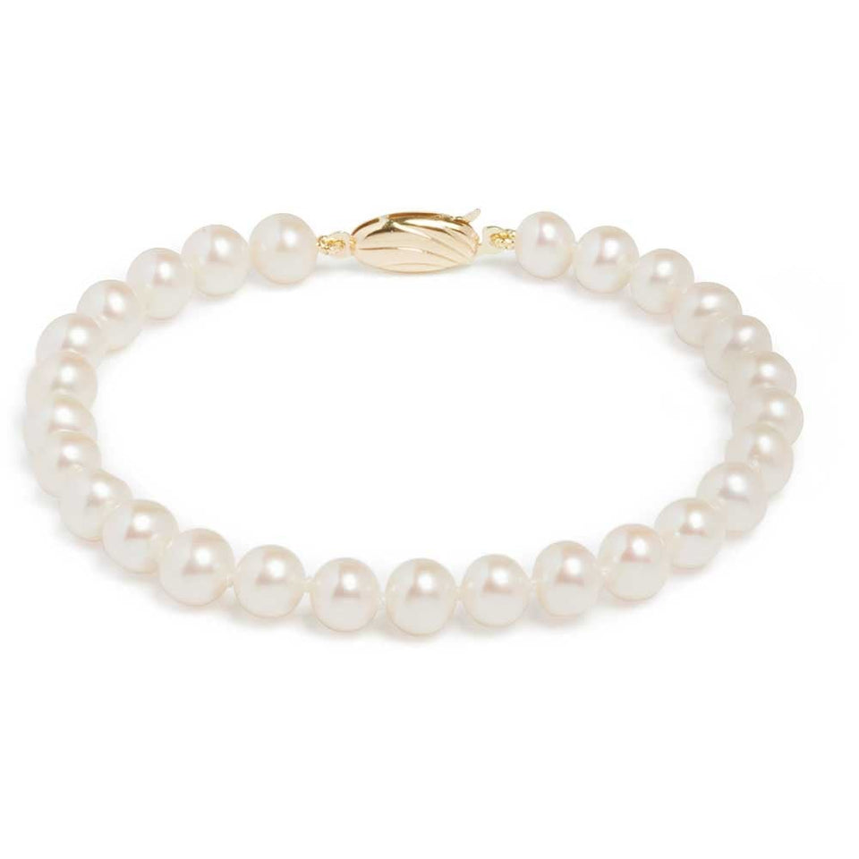 Francis & Gaye 9ct Yellow Gold Clasp 5.5mm Pearl Bracelet