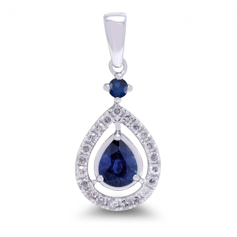 Francis & Gaye 9ct White Gold Sapphire & Diamond Pendant