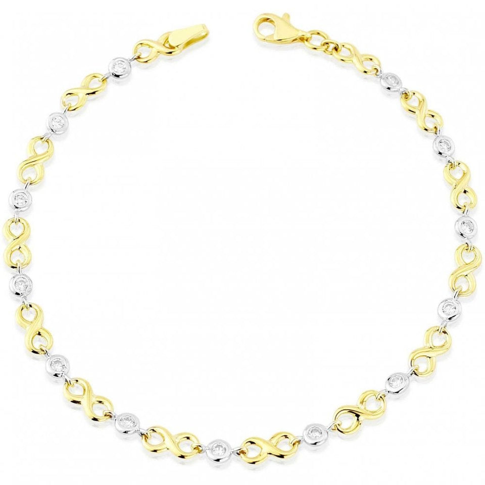 Francis & Gaye 9ct Two Tone Gold Infinity Bracelet