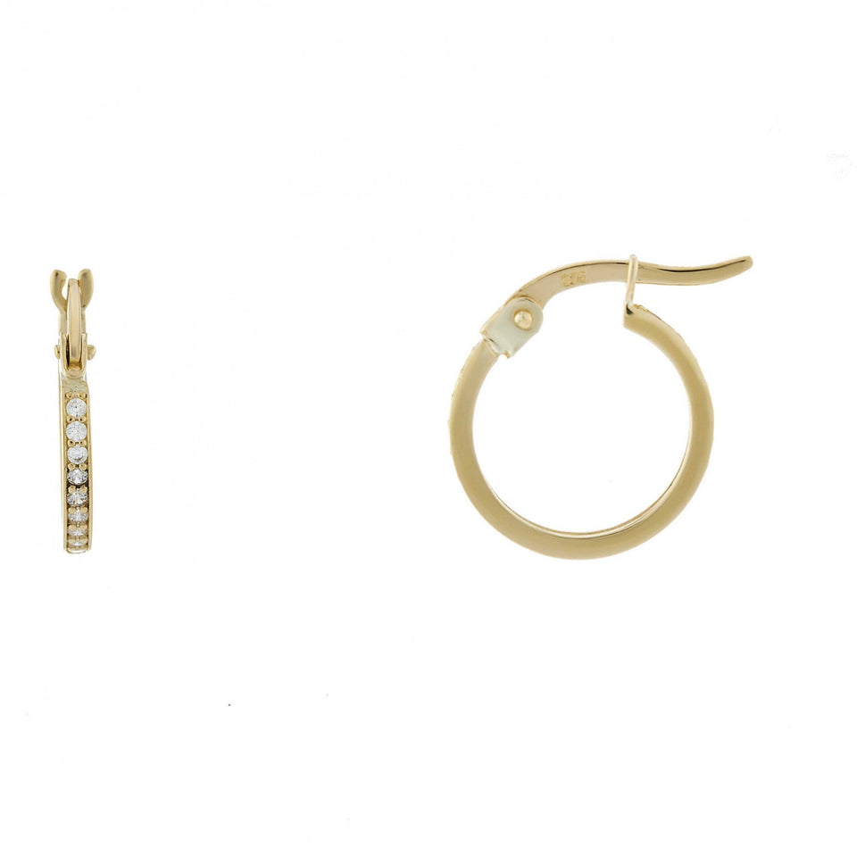 Francis & Gaye 9ct Gold Cubic Zirconia Set Earring Hoops