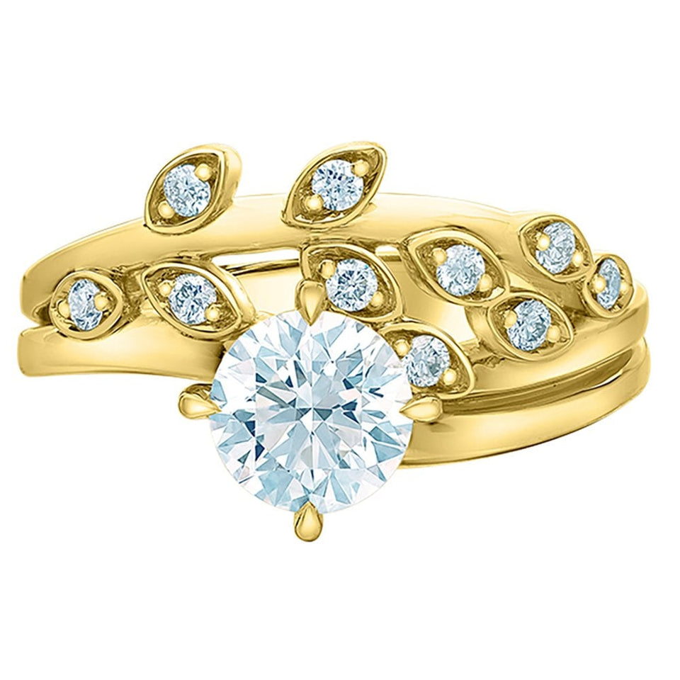 Francis & Gaye 18ct Gold Laboratory Created Diamond Floral Ring