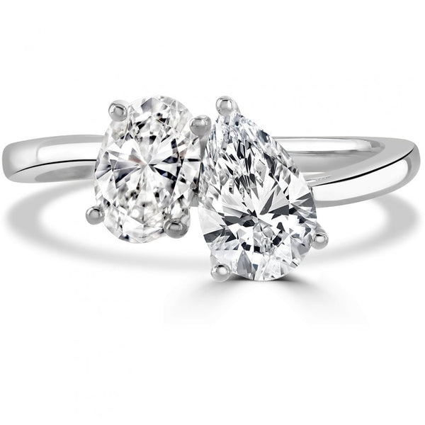 Francis & Gaye Platinum Laboratory Created Diamond Toi et Moi Ring