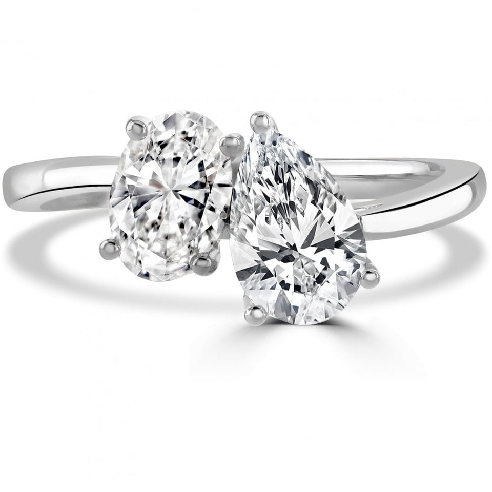 Francis & Gaye Platinum Laboratory Created Diamond Toi et Moi Ring