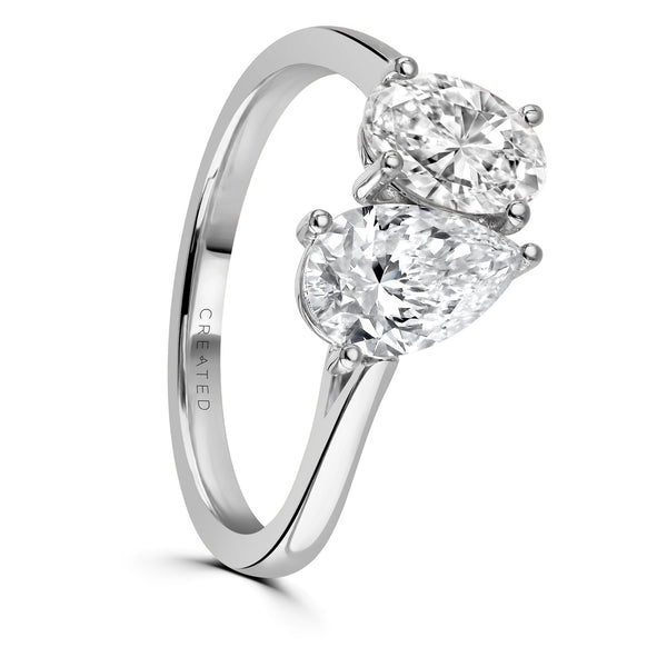 Francis & Gaye Platinum Laboratory Created Diamond Toi et Moi Ring