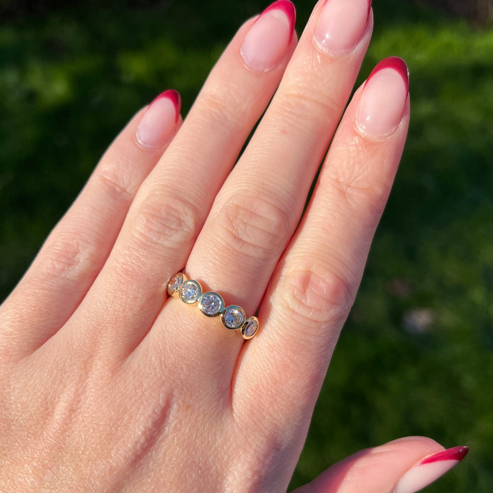 Francis & Gaye 18ct Gold Round Laboratory Created Diamond Half Eternity Ring