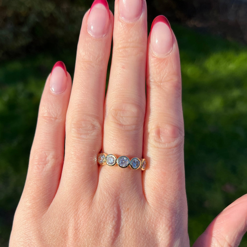 Francis & Gaye 18ct Gold Round Laboratory Created Diamond Half Eternity Ring