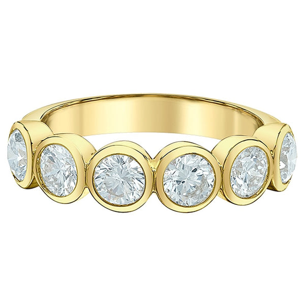 Francis & Gaye 18ct Gold Round Laboratory Created Diamond Half Eternity Ring
