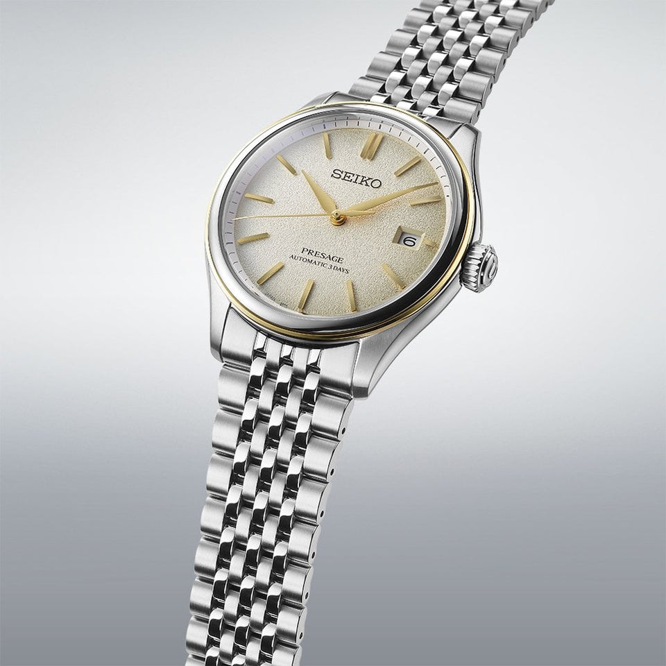 Seiko Presage Men's Classic Series in Delicate Cream Silk Watch